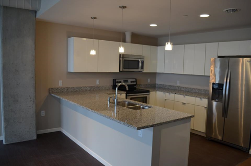 Residential Kitchen in Building at the Flats in Cleveland