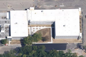 Overhead View of HVAC System on Building Roof
