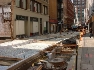 Construction of East Fourth in Cleveland