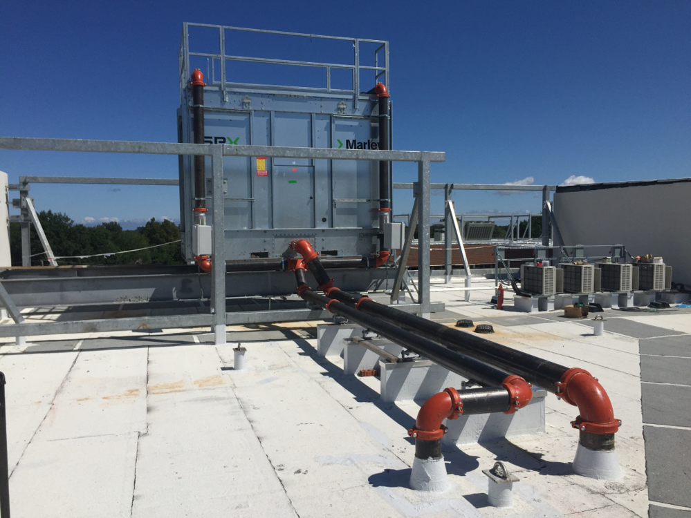 HVAC Cooling Tower on Roof of Building at Case Western Reserve University